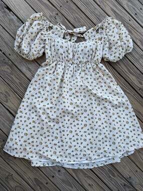 Princess Polly Floral Puff Sleeve Mini Dress Size US 4